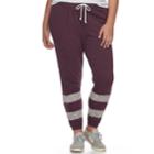 Juniors' Plus Size So&reg; Fleece Jogger Pants, Teens, Size: 1xl, Purple