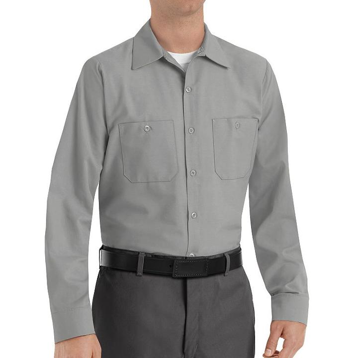 Red Kap, Men's Classic-fit Industrial Button-down Work Shirt, Size: Xxl, Grey