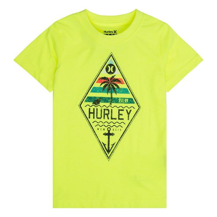 Boys 4-7 Hurley Wavy Sign Logo Graphic Tee, Size: 5, Brt Yellow