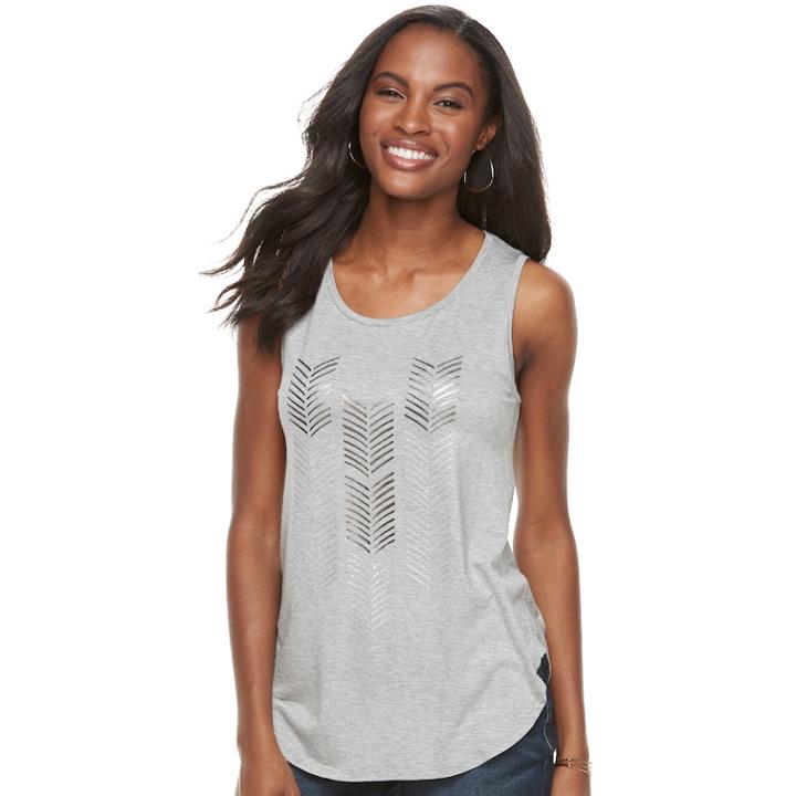 Women's Apt. 9&reg; Embellished Tank, Size: Xl, Med Grey