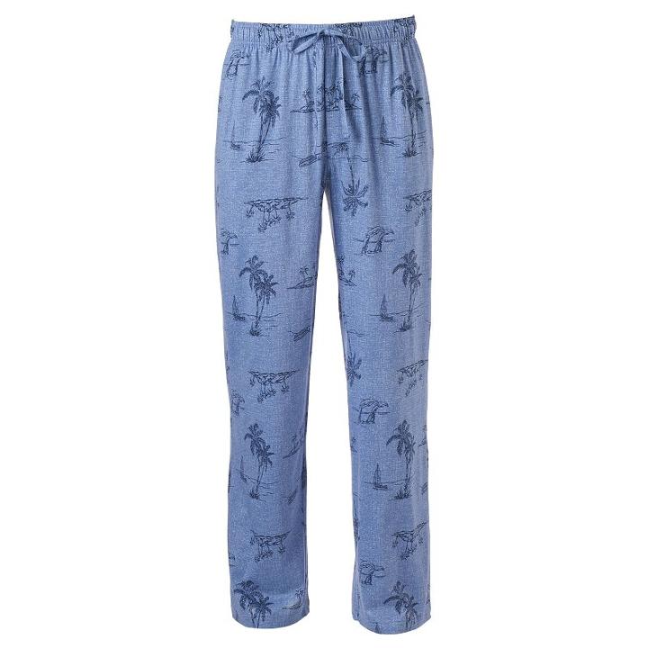 Big & Tall Croft & Barrow&reg; True Comfort Knit Lounge Pants, Men's, Size: L Tall, Blue (navy)