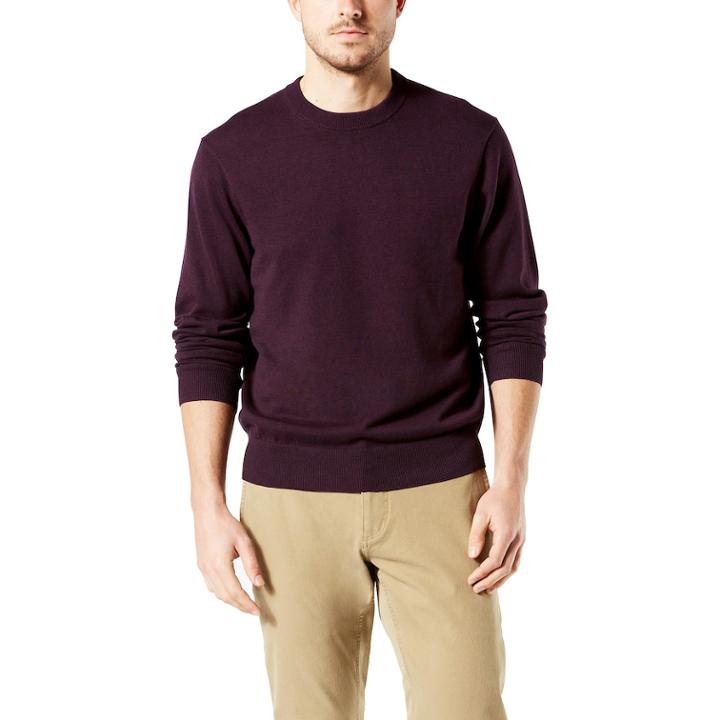 Men's Dockers&reg; Classic-fit Solid Heathered Crewneck Sweater, Size: Xl, Red