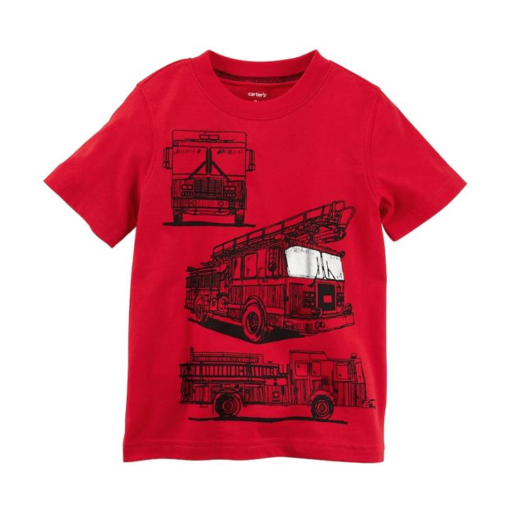 Boys 4-8 Carter's Fire Truck Graphic Tee, Size: 8, Red