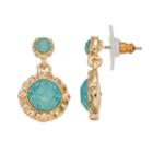 Dana Buchman Hammered Nickel Free Double Drop Earrings, Women's, Lt Green