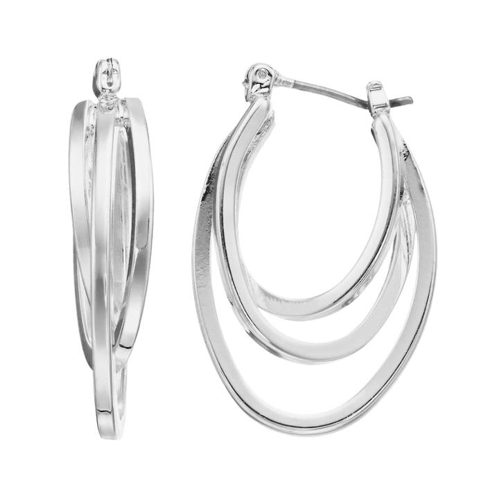 Napier Triple Hoop Earrings, Women's, Silver