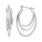 Napier Triple Hoop Earrings, Women's, Silver
