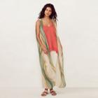 Women's Lc Lauren Conrad Striped Long Vest, Size: L-xl, White Oth
