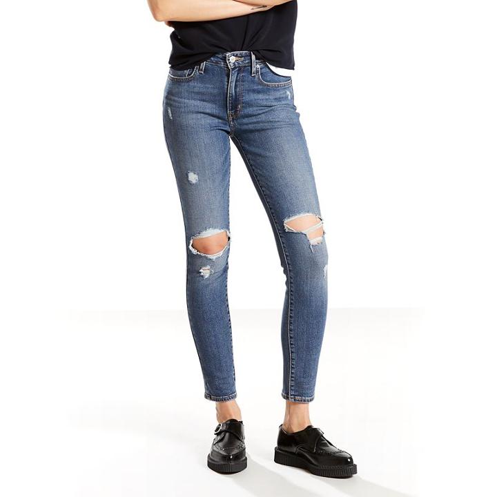 Women's Levi's&reg; 721 Modern Fit High Rise Skinny Jeans, Size: 34(us 18)m, Med Blue
