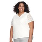 Plus Size Alfred Dunner Studio Lace Top, Women's, Size: 1xl, White