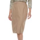 Petite Alfred Dunner Studio Solid Straight Skirt, Women's, Size: 12 Petite, Med Beige