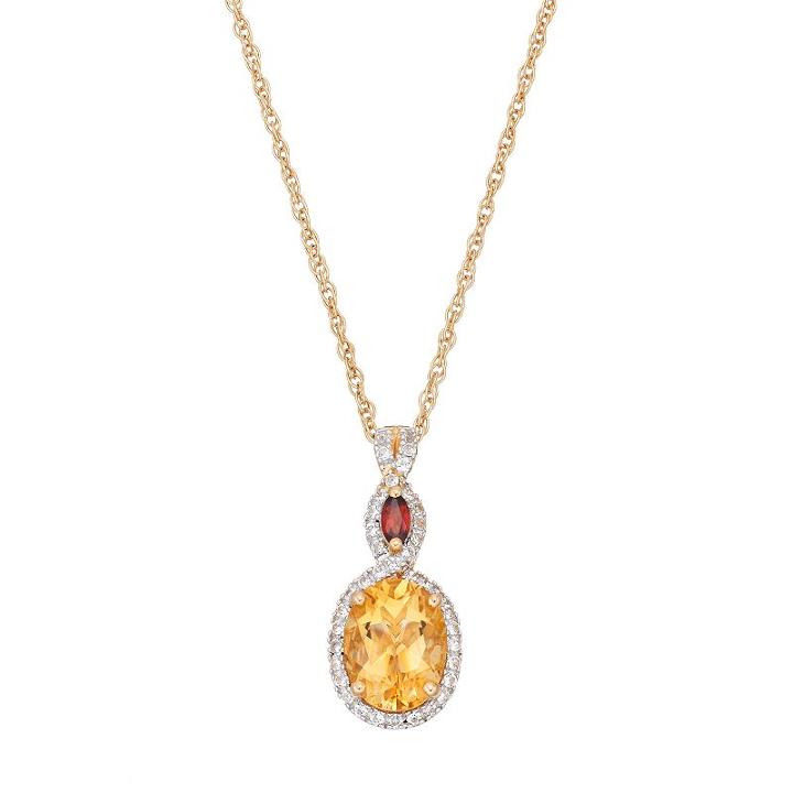 14k Gold Over Silver Gemstone Halo Pendant Necklace, Women's, Size: 18, Red
