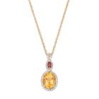 14k Gold Over Silver Gemstone Halo Pendant Necklace, Women's, Size: 18, Red