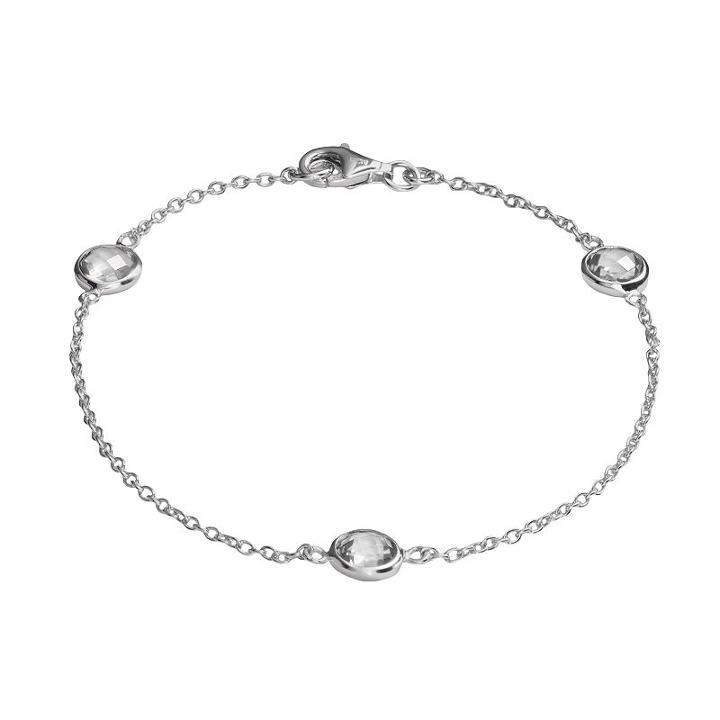 Sterling Silver White Topaz Bracelet, Women's, Size: 7