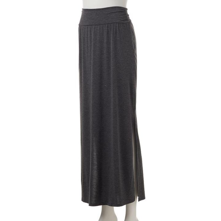 Women's Studio 253 Shirred Maxi Skirt, Size: Xl, Grey (charcoal)