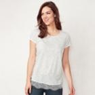 Women's Lc Lauren Conrad Lace-trim Top, Size: Xl, Lt Purple
