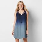 Women's Sonoma Goods For Life&trade; Dip-dyed Shift Dress, Size: Xxl, Dark Blue