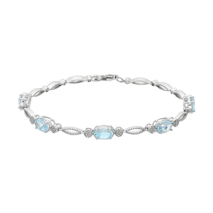 Sterling Silver Sky Blue Topaz Bracelet, Women's