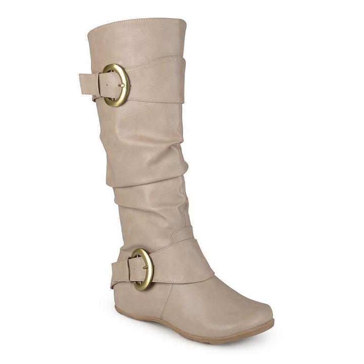 Journee Collection Paris Women's Slouch Boots, Girl's, Size: 8.5, Lt Beige