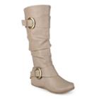 Journee Collection Paris Women's Slouch Boots, Girl's, Size: 8.5, Lt Beige