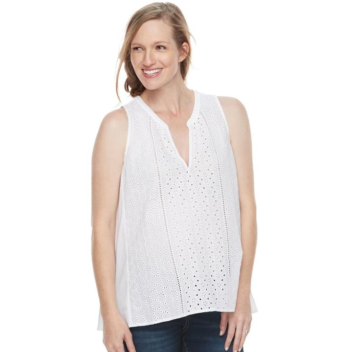 Maternity A:glow Eyelet Top, Women's, Size: Xs-mat, White