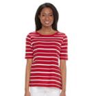 Petite Croft & Barrow&reg; Button-shoulder Tee, Women's, Size: Xl Petite, Med Red