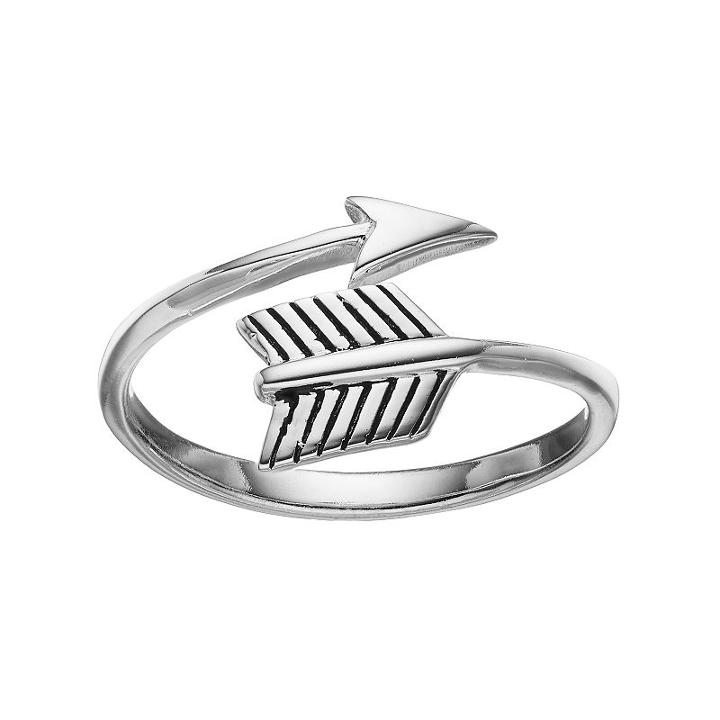 Primrose Sterling Silver Arrow Bypass Ring, Women's, Size: 8, Grey