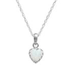 Tiara Sterling Silver Lab-created Opal Heart Crown Pendant, Women's, Size: 18, White