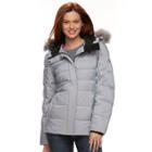 Women's Zeroxposur Faux-fur Trim Puffer Jacket, Size: Medium, Med Grey