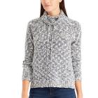 Women's Chaps Marled Funnel Neck Sweater, Size: Xs, Blue (navy)