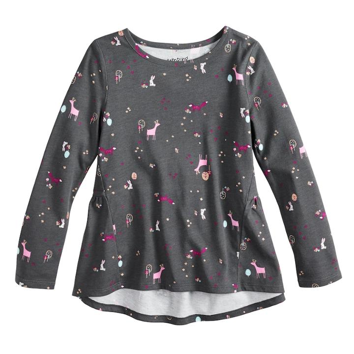 Girls 4-10 Jumping Beans&reg; Shirred-back Top, Size: 8, Dark Grey