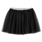 Girls Plus Size So&reg; Glitter Mesh Skirt, Girl's, Size: 16 1/2, Black