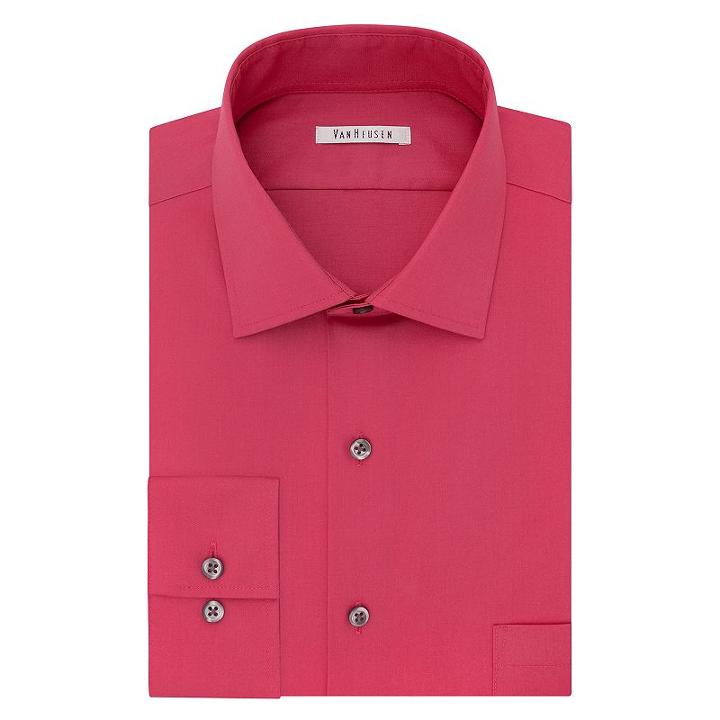 Men's Van Heusen Flex Collar Classic-fit Dress Shirt, Size: 16.5-34/35, Brt Pink