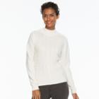 Women's Napa Valley Cable-knit Mockneck Sweater, Size: Xl, White