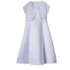 Girls 7-14 Lavender Organza Princess Seam Tea Length Special Occasion Dress & Bolero Set, Girl's, Size: 12, White