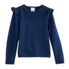 Girls 4-12 Sonoma Goods For Life&trade; Flutter Sleeve Pullover Sweater, Size: 6, Blue