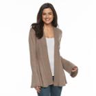 Women's Apt. 9&reg; Pleated Cardigan, Size: Large, Med Beige