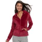 Women's Juicy Couture Supersoft Velour Graphic Jacket, Size: Medium, Red