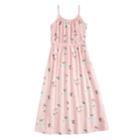 Girls 4-10 Jumping Beans&reg; Patterned Cami Strap Maxi Dress, Size: 7, Brt Pink