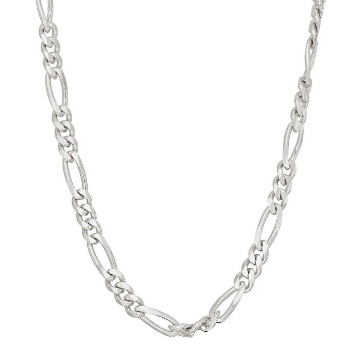 Men's 'sterling Silver Figaro Chain Necklace - 24 In, Size: 24, Grey