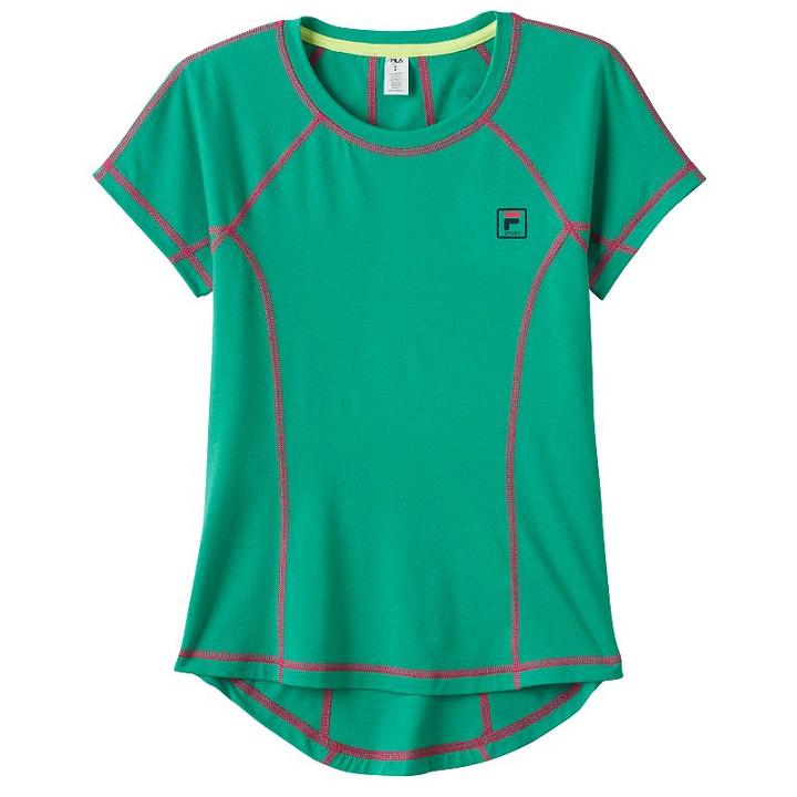 Girls 7-16 Fila Sport&reg; Contrast Stitch Thin Layer Tee, Girl's, Size: Xl(16), Med Green