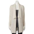 Juniors' Candie's&reg; Sequin Chunky Open-work Cardigan, Girl's, Size: Small, White Oth