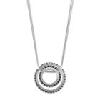 Dana Buchman Rope Textured Double Circle Pendant Necklace, Women's, Silver