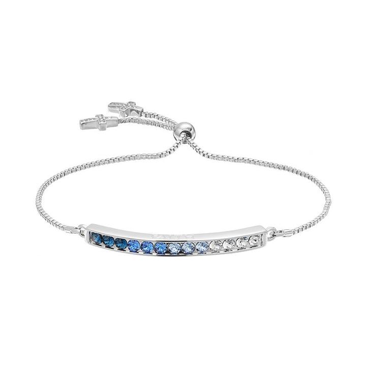 Brilliance Faith Lariat Bracelet With Swarovski Crystals, Women's, Blue