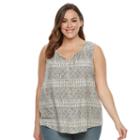 Plus Size Sonoma Goods For Life&trade; Front Tie Tank, Women's, Size: 3xl, Lt Beige