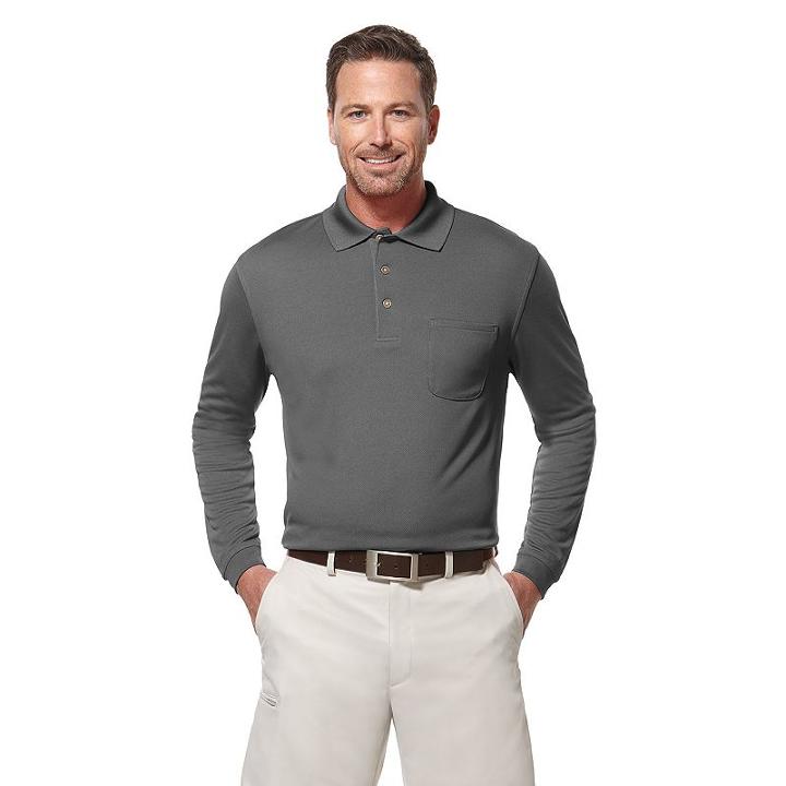 Men's Grand Slam Classic-fit Pocket Airflow Performance Golf Polo, Size: Small, Grey Other