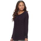 Women's Sonoma Goods For Life&trade; Lattice Sweater, Size: Large, Purple