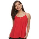 Women's Apt. 9&reg; Keyhole Georgette Cami, Size: Xxl, Med Red