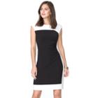 Chaps, Women's Colorblock Sheath Dress, Size: Small, Black