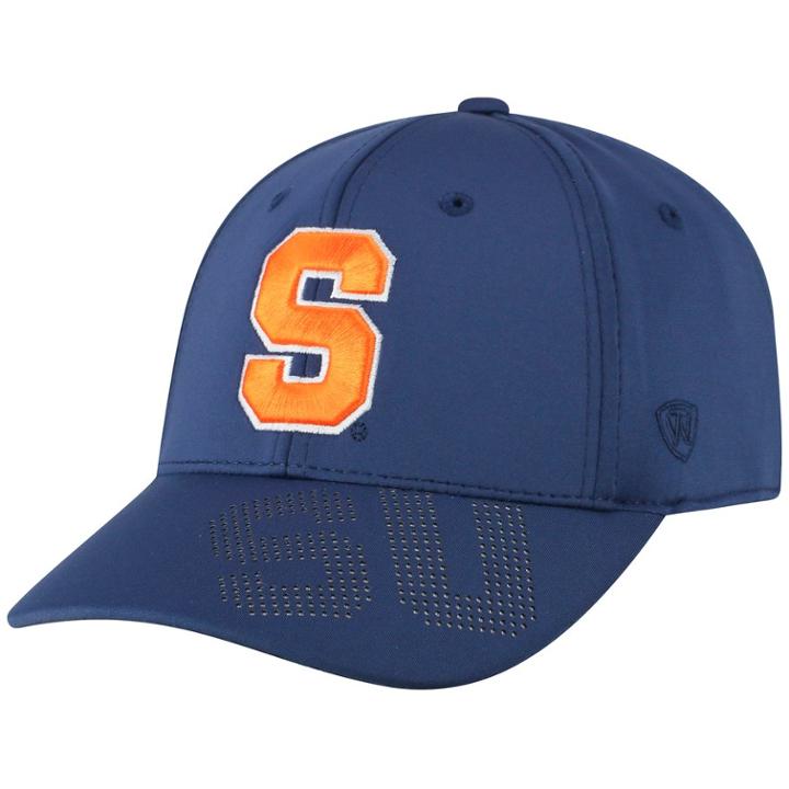 Adult Top Of The World Syracuse Orange Pitted Memory-fit Cap, Men's, Blue (navy)