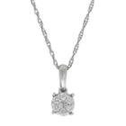 10k White Gold 1/10 Carat T.w. Diamond Cluster Pendant Necklace, Women's, Size: 18